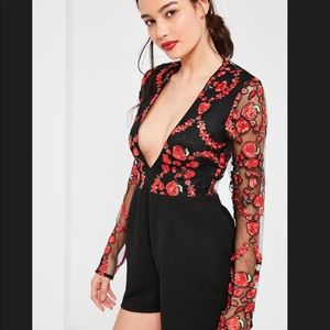 Missguided mesh rose romper